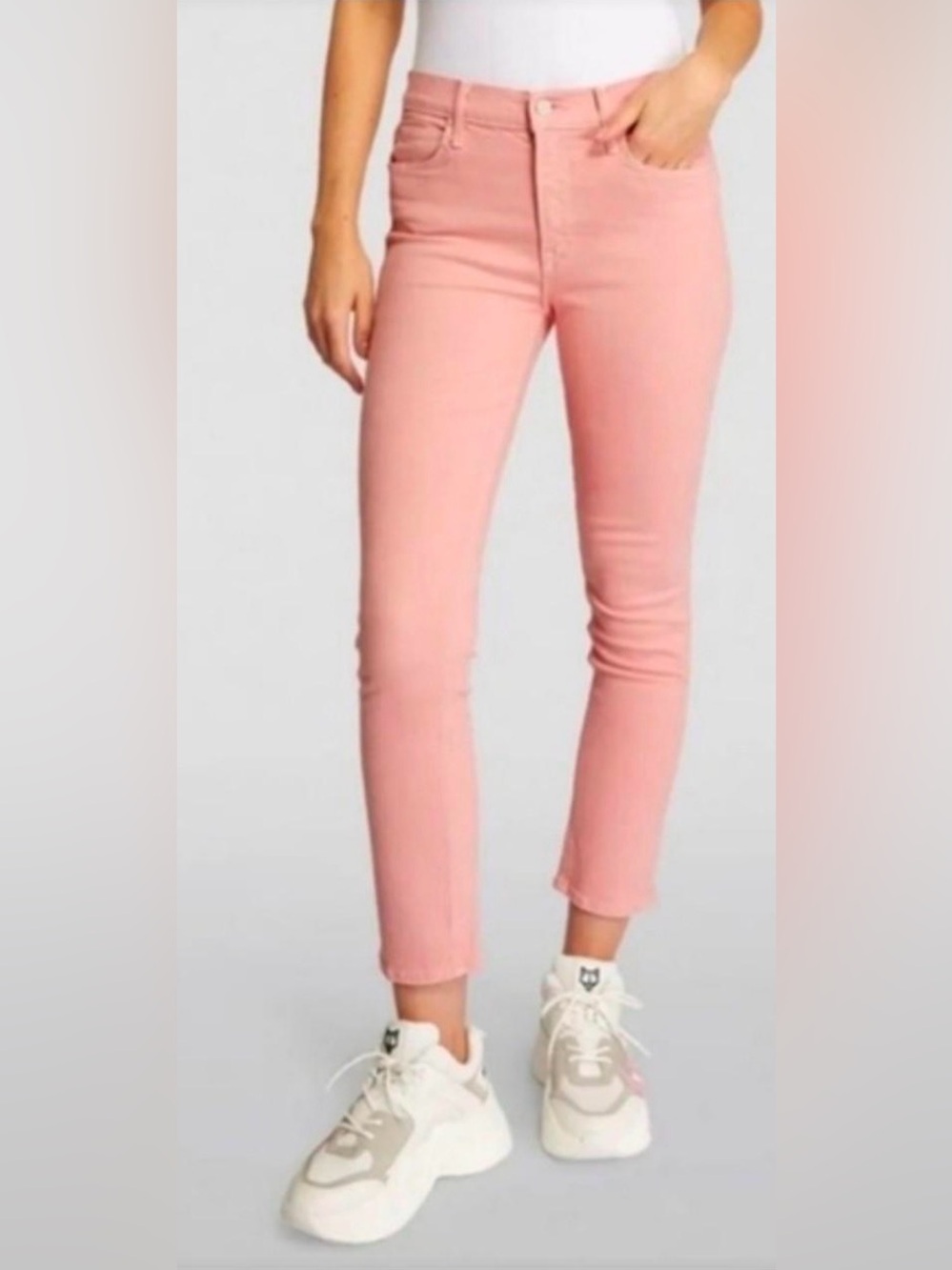 MOTHER The Mid-Rise Dazzler Ankle in Quartz Pink Play Date (25)